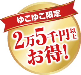 ゆこゆこ限定 2万5千円以上お得!
