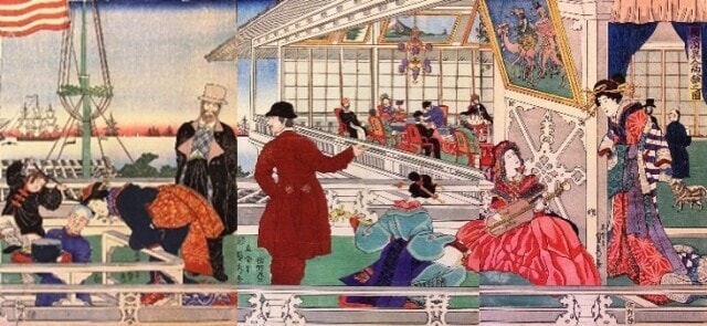 長崎版画　横濱版画　長崎絵　アンティーク　レトロ　日本通運 長崎版画 横濱版画 長崎絵 アンティーク レトロ 日本通運