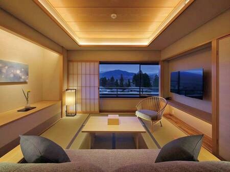 【半露天風呂付和洋室】2019年5月リニューアル！眺めを愉しみながら、かみのやまの湯を感じる。