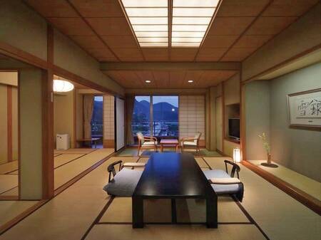 0032_【和室10畳＋6畳】窓に面し、ゆったりレイアウトされた10畳和室と6畳次の間。グループでの利用に♪