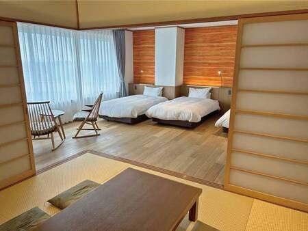 【デラックス和洋室３ベッド◆2024年オープン/例】最大7名様までご宿泊可能！3世代はじめご家族やグループにお勧め！