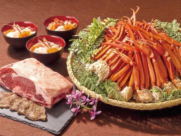 【夕食/例】蟹・お刺身・お肉料理など！大満足のバイキング