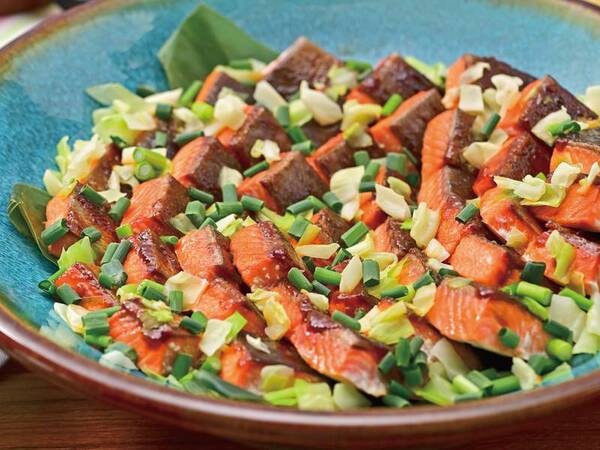 【夕食ビュッフェ】過去メニュー一例。口黒鱒葱焼き