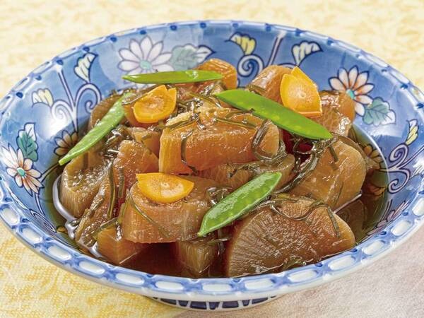 【夕食ビュッフェ】過去メニュー一例。塩昆布と大根の旨煮