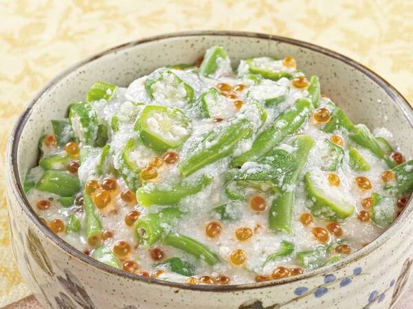 【夕食ビュッフェ】過去メニュー一例。鱒イクラ青菜和え