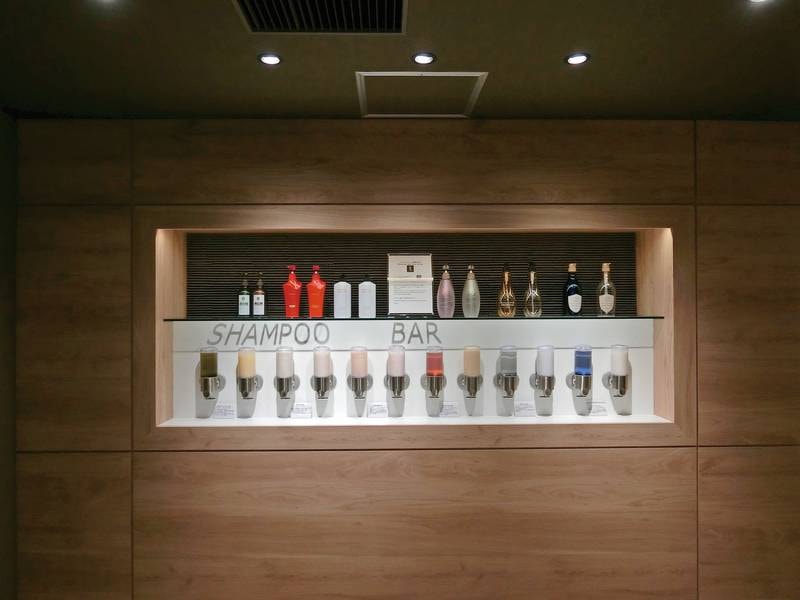 【星の湯-8F】お客様に好評のSHAMPOO BAR。お好きなものを選んで