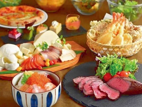 【夕食ビュッフェ/例】　道産牛ローストビーフや海鮮勝手丼は特におすすめ