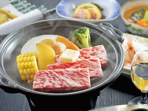 登別牛の陶板焼き付/例