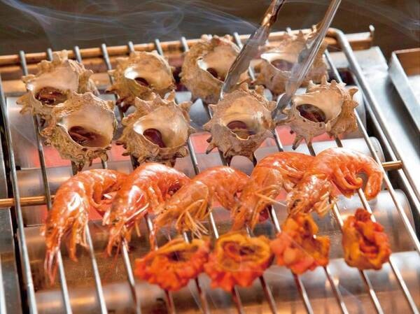 【フルバイキング/例】ライブキッチンでいただく浜焼きがおすすめ