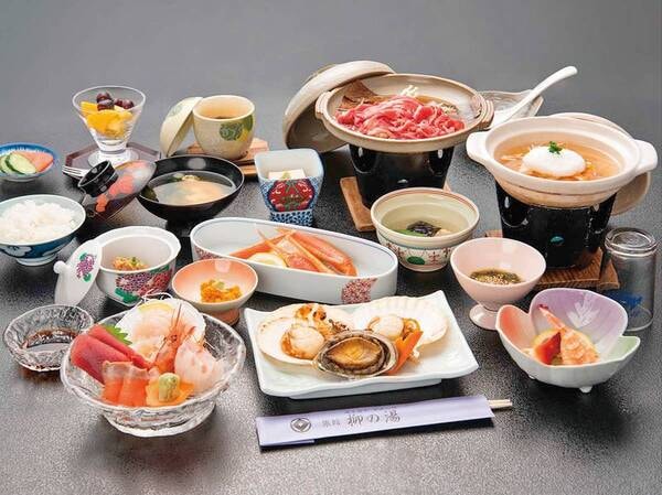 [季節の貝&鮑の踊焼き付]ずわい蟹和食膳/例