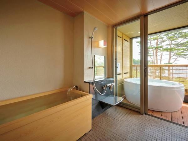 【[次郎の庵・１階]１４帖/例】お部屋のお風呂は、開放感開満点の露天風呂です。※温泉ではございません