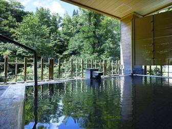 四季彩の宿 ふる里/【女性露天風呂】豊かな自然を眺め、流れる川のせせらぎを聞きながらの入浴は格別です。