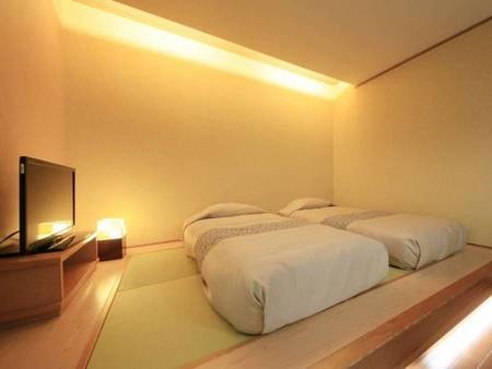【客室一例】別館露天風呂付き客室(ツイン)…和風ベッドを備えた、新しいスタイルのお部屋です。