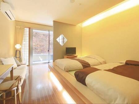 【客室一例】別館露天風呂付き客室(ツイン)…やわらかな雰囲気のお部屋は快適さに富んだレイアウト