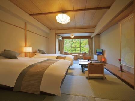 【禁煙】月かんむり/和モダンツイン　例