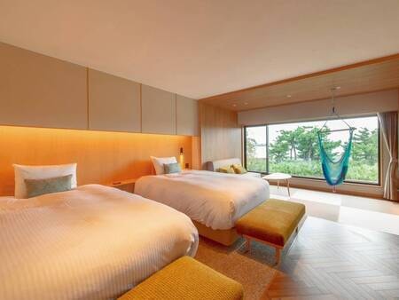 【ハンモックデラックスツイン／LW2階/例】チェアハンモックでリゾートステイ※ハンモックは1台のみです