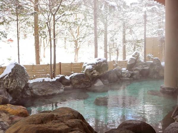 【雪見の露天風呂】大湯温泉は800年の昔、大湯川沿いに自然湧出し歴史的にも極めて意義のある温泉の一つです。