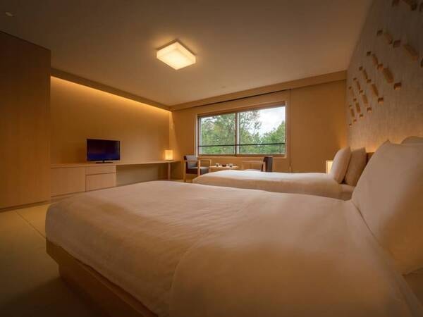 リニューアル和室ツインルーム≪禁煙≫/一例　ベッドは過ごしやすいシモンズ社製のマッドレスにローベッドを導入。