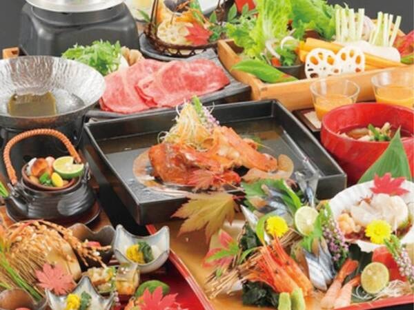 【地元食材の特選会席一例】横手黒毛和牛をメインに秋田・横手の旬食材を使用