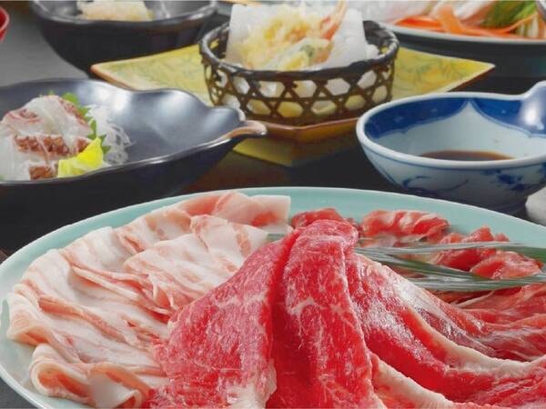 【夕食/例】2種のブランド肉を味わう