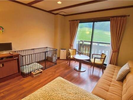 【愛犬ツイン/例】ドッグサークル・クッション・ボウル・小物などを完備