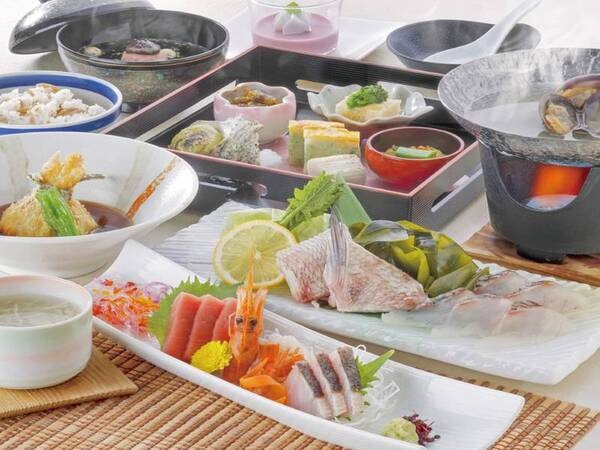 【季節和会席／3月～5月の一例】メインは「天然真鯛のしゃぶしゃぶ」
