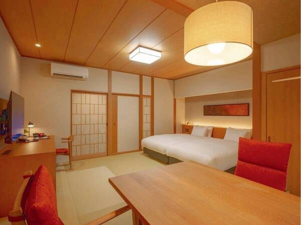 102-103【豊富LUXE】露天風呂付客室 和室/露天風呂/ツインベッド/ダイニングテーブル/ミニバー