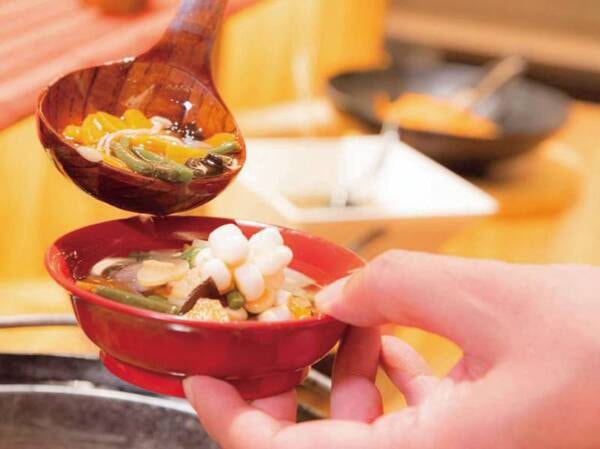 【夕食】創作会津郷土料理。会津の郷土料理の代表格「こづゆ」も。/写真例