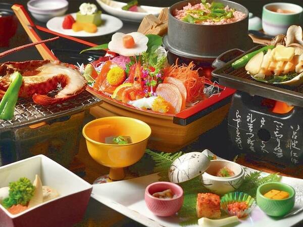 【あわび・蟹・伊勢海老を味わう!3大宝船プラン/例】豪華味覚を味わう♪