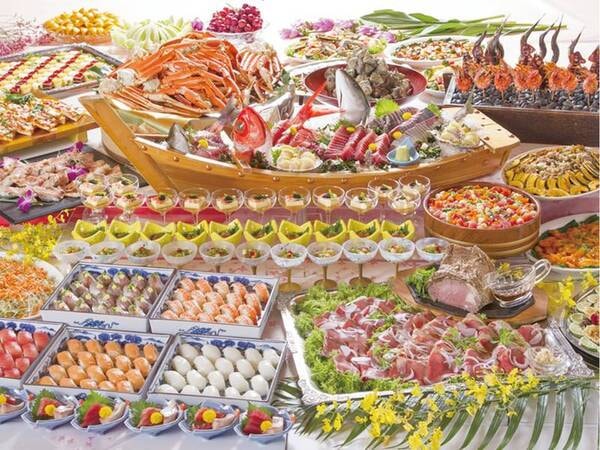 【夕食/例】旬の味覚を味わえる和洋中バイキング&90分飲み放題付き!>