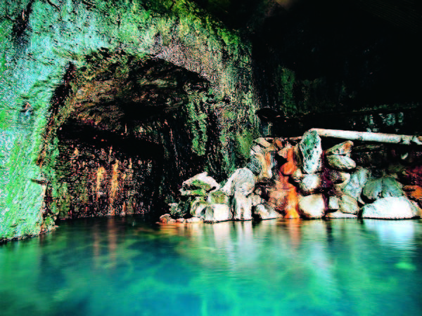 【洞窟風呂】くりぬいた岩肌から自噴するかけ流しの温泉は日本四大美人の湯認定の湯