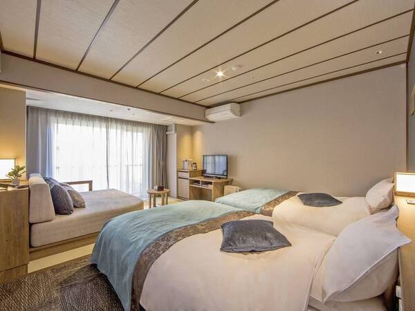 湯の街館-和洋室。全室渓谷側。上質なくつろぎを約束する空間