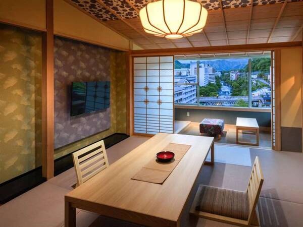 リニューアル和室タイプ 10畳 渓谷側:客室一例「ほんのり」