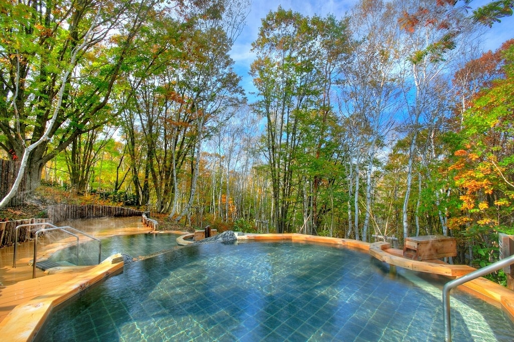 白樺の湯　白樺の湯　春～夏　リラックス効果(森林浴)も楽しめる温泉