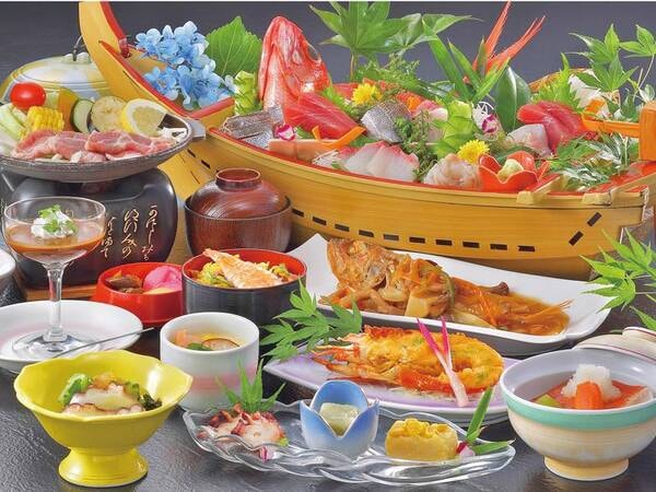 伊勢海老&お造り5種舟盛/例