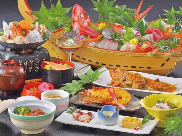 伊勢海老&お造り5種舟盛/例