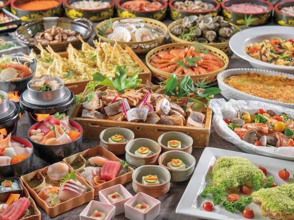 【海鮮浜焼き食べ放題!郷土料理バイキング/例】実演料理も充実!