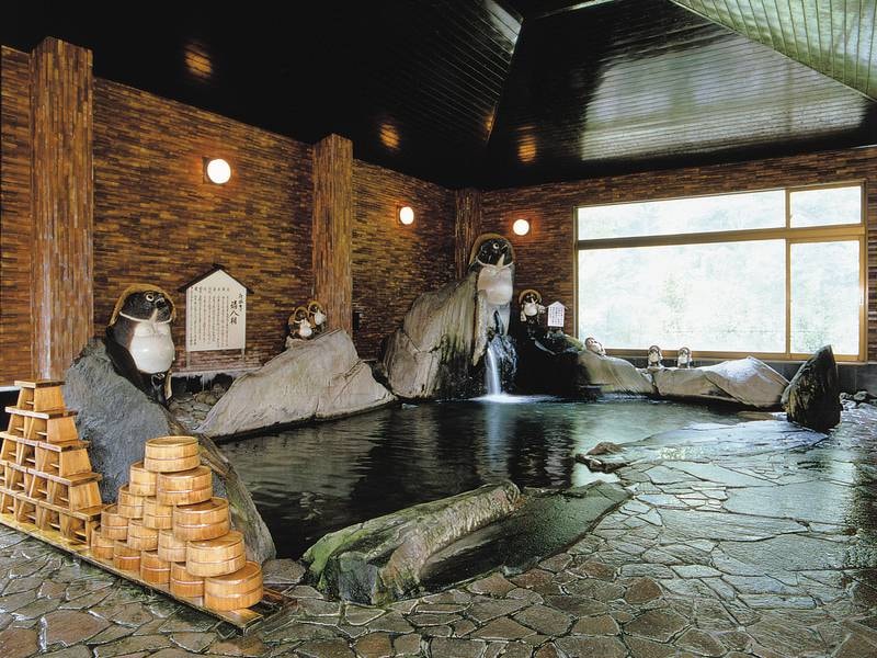 【大浴場(たぬき風呂)】江戸時代は湯治場として栄えたとのこと