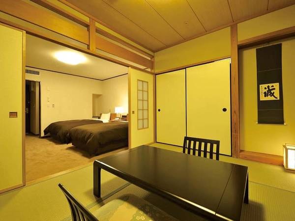 【客室/例】広さ36㎡で6畳+ツインベッドの和洋室