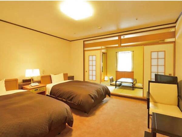 【客室/例】広さ36㎡で6畳+ツインベッドの和洋室