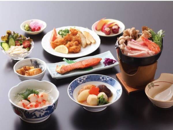 【硯川鍋会席/例】宿オリジナルの信州味噌仕立て「硯川鍋」など全7品