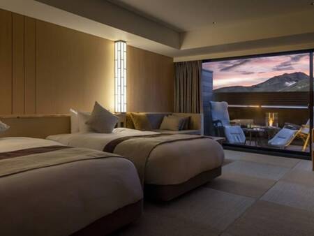 【新本館4階】デラックスバルコニー和洋室/例　※冬季のバルコニーは仕様を変更する可能性がございます