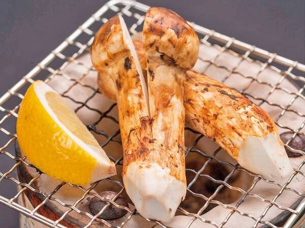 【松茸9品!松茸&信州牛会席/例】地元産の松茸をふんだんにに使用。「焼き松茸」も味わえる。