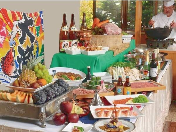 12月～3月はバイキングor和会席をお任せでご用意※写真はバイキングの一例