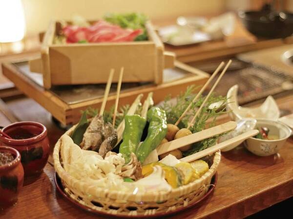 【囲炉裏料理/例】個室会場でゆっくり