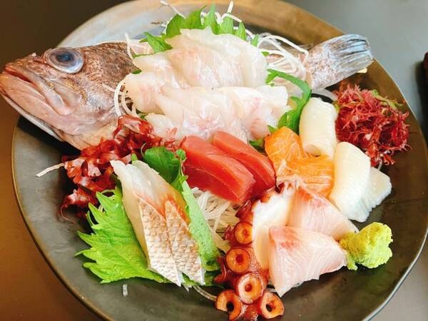 【市場で選べる鮮魚会席/例】お好みの魚をお造りや焼魚にしていただける