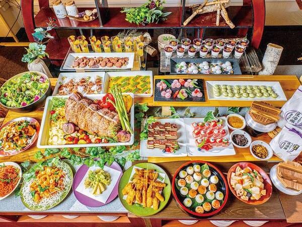 【夕食例・季節変更あり】三国街道の道中で食することのできる地産地消メニューをご用意