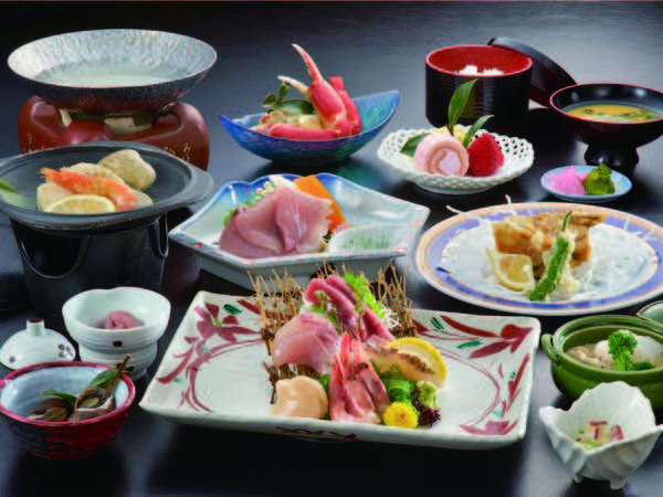 【お手頃海鮮会席/例】日本海の美味しい物を少しずつご用意した控えめ会席