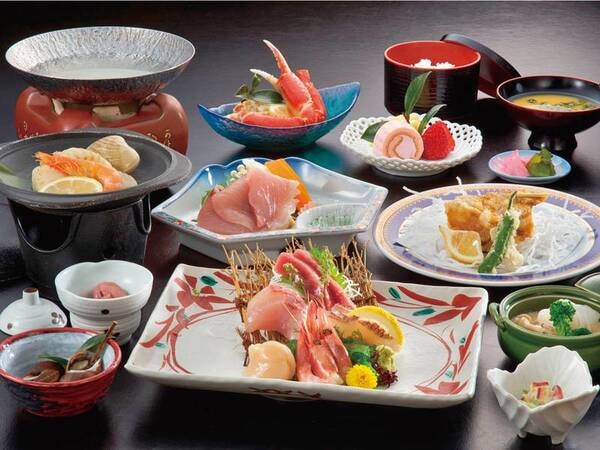 【お手頃海鮮会席/例】日本海の美味しい物を少しずつご用意した控えめ会席