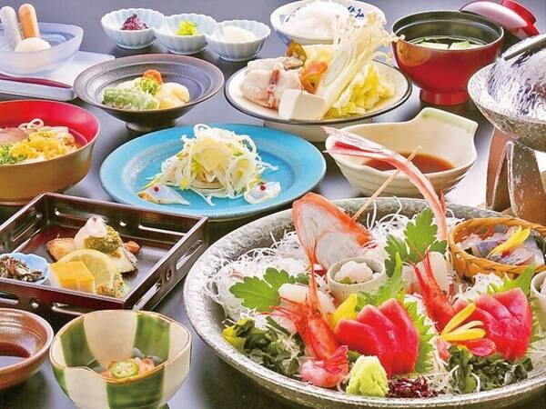 【富山湾の幸会席/例】お造り、海鮮鍋など約10品のミニ会席をご用意